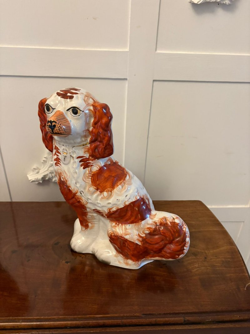 Large Pair of Antique Victorian Quality Staffordshire Dogs - Image 6